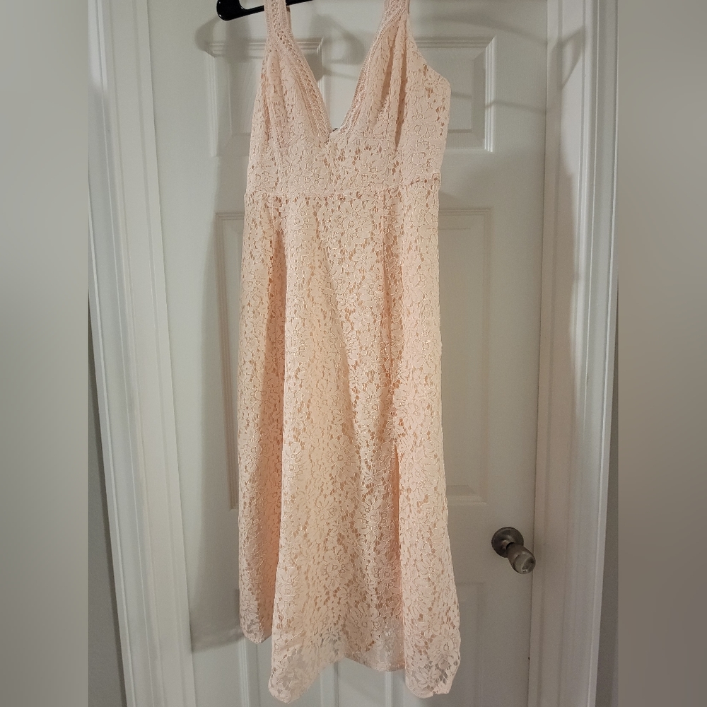 Lush Size Medium Light Pink Midi Dress with Slit